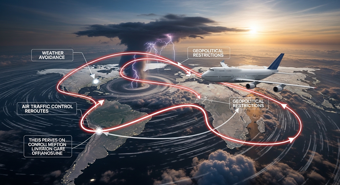 Why Planes Sometimes Take Strange Routes