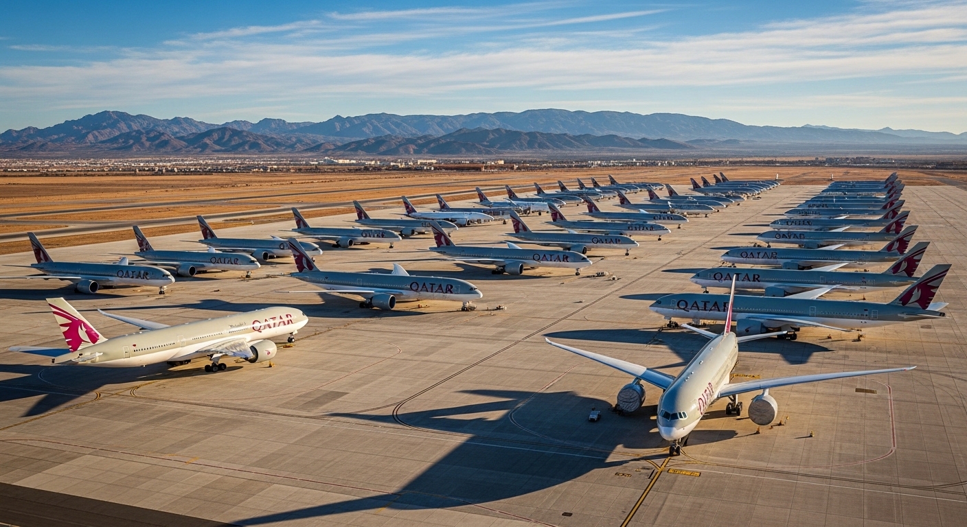 Qatar Airways Dominates Aircraft Storage Surge at Teruel Airport