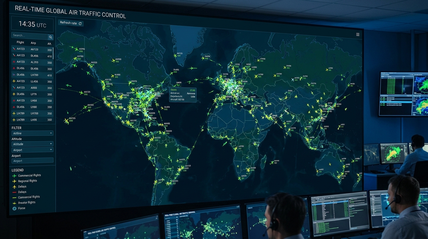 Real Time Air Traffic Control Map: Track Live Flights Worldwide