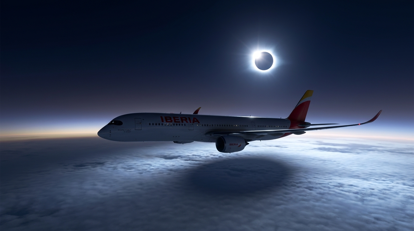 Iberia Planning Special Eclipse Flight for 12 August: Everything to Know, and How to Track It Live